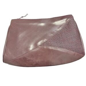 Barbara Nolan vintage burgundy leather large clutch bag